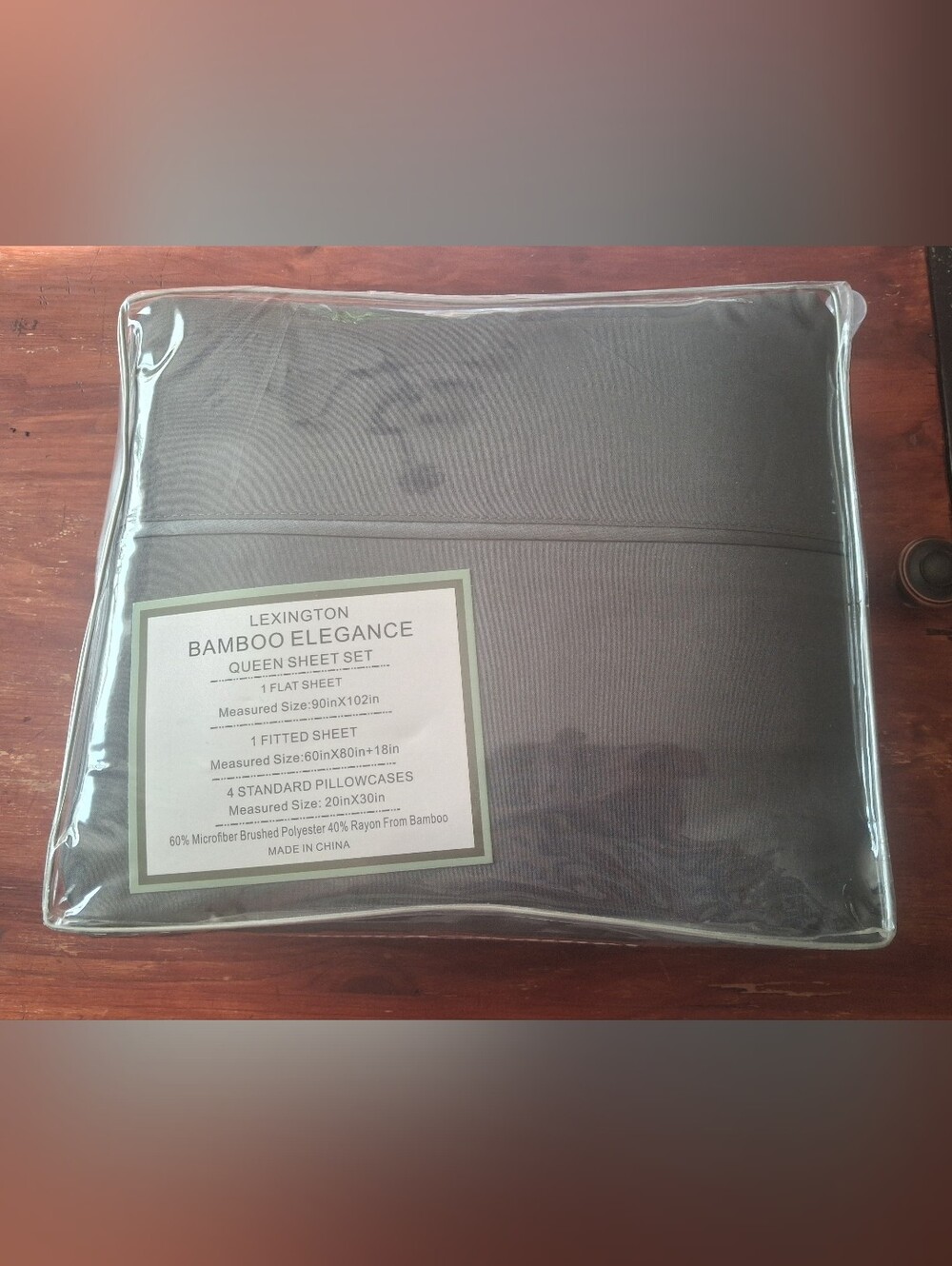 Lexington Dark Grey Bamboo Queen Sheet Set
